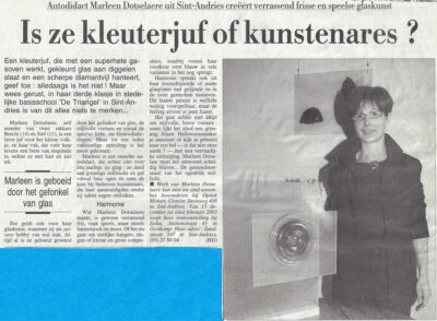 Publicatie over Marleen Dotselaere, kleuterjuf met een passie voor glas