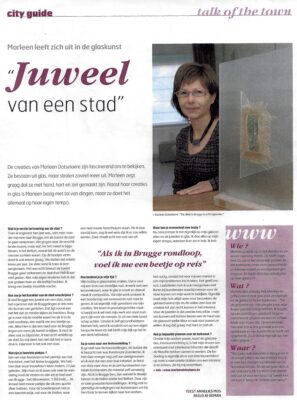 Artikel over de passie van Marleen Dotselaere: glascreatie gebaseerd op eenvoud en harmonie