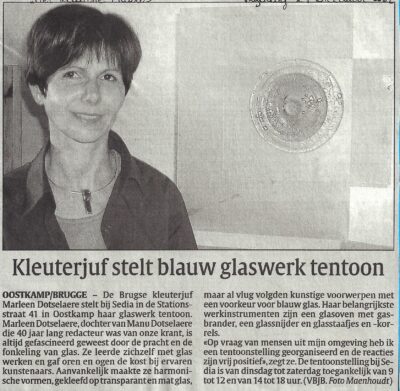 Glascreaties van Marleen Dotselaere bij Sedia te Oostkamp